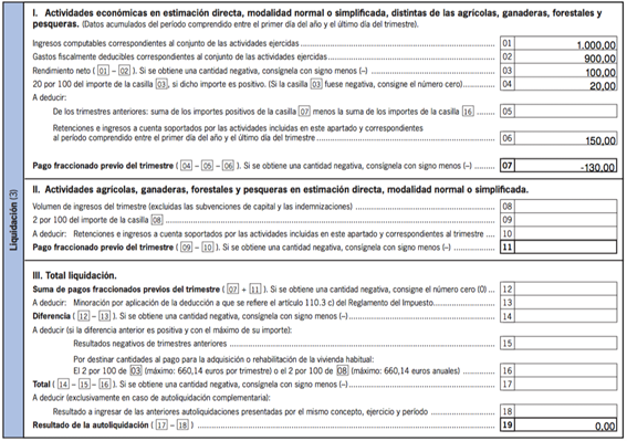 Modelo 130 Liquidacion